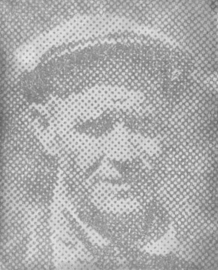 Historical textured portrait depicting a smiling man.
